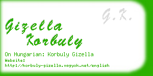 gizella korbuly business card